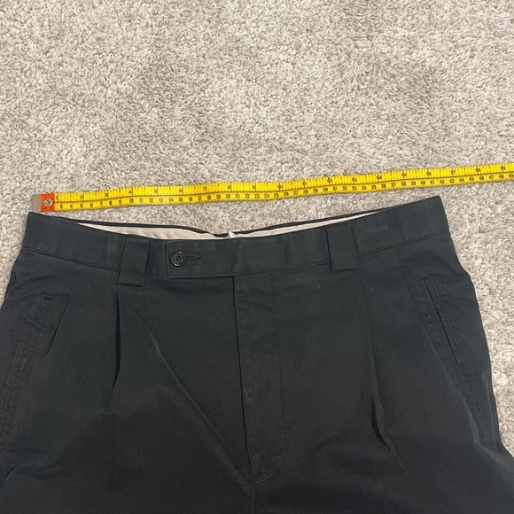 Riviera Sport Black Cotton Chinos Double Pleated Pants 34R‎ Preowned - Picture 8 of 9